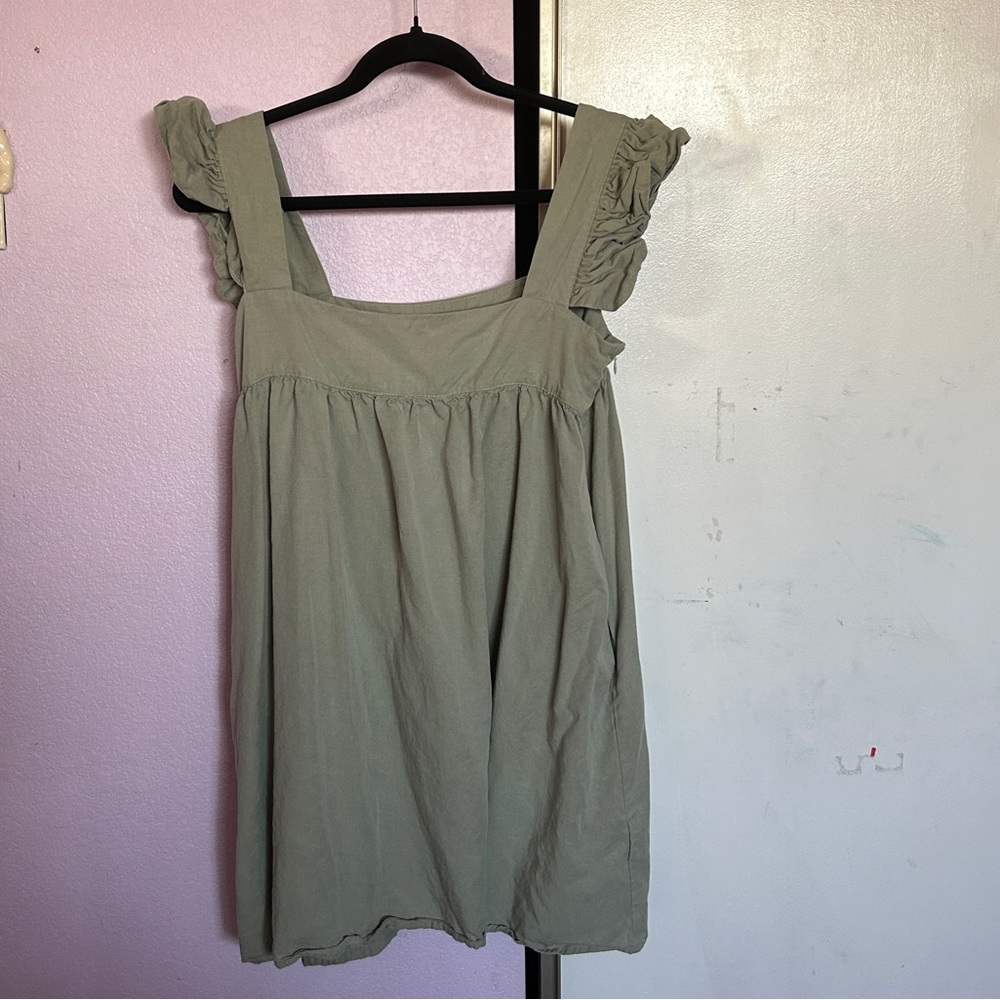 O.P.T Sage Green Babydoll Dress - Picture 1 of 4
